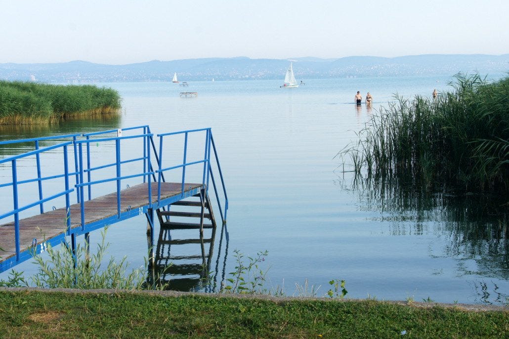 Wading in Lake Balaton Wading in Lake Balaton