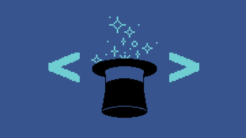 An image of a pixelated magician's hat