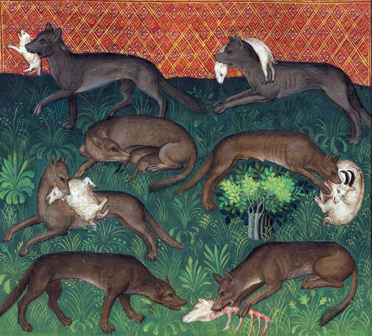 wolves Gaston Phoebus, Le Livre de la chasse, Paris ca. 1407 NY, Morgan ...