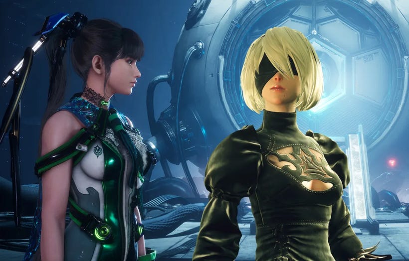 The female protagonists of Stellar Blade and Nier Automata stand alongside each other The female protagonists of Stellar Blade and Nier Automata stand alongside each other