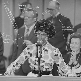 Split Screen: Shirley Chisholm, cropped out of history