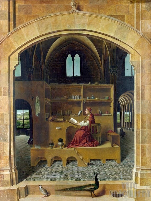 Antonello Da Messina : St. Jerome in His Study (1460) Canvas ...