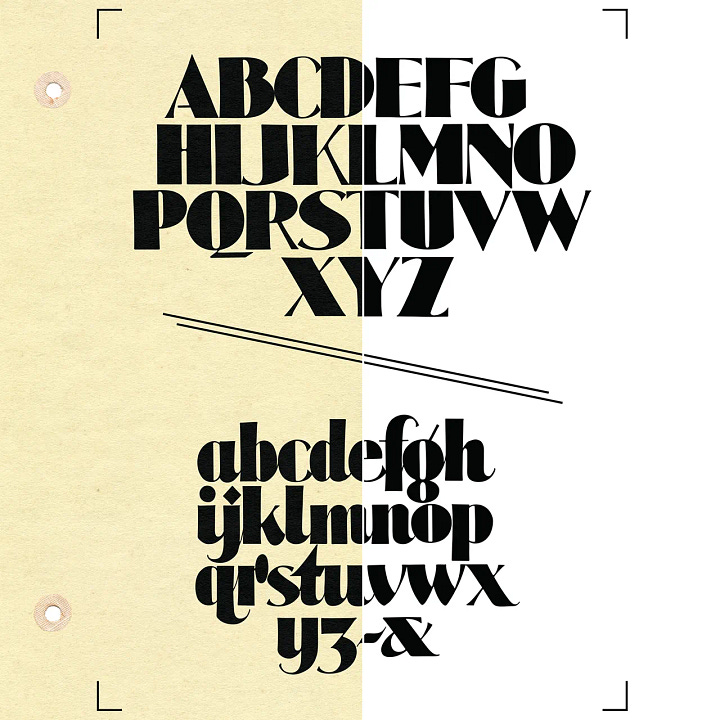 Scanned page from Signs of the Times — Alf R. Becker's Alphabet No. 37, a modern thick-and-thin uppercase and lowercase with strong stroke contrast, drawn for poster and display-card lettering.