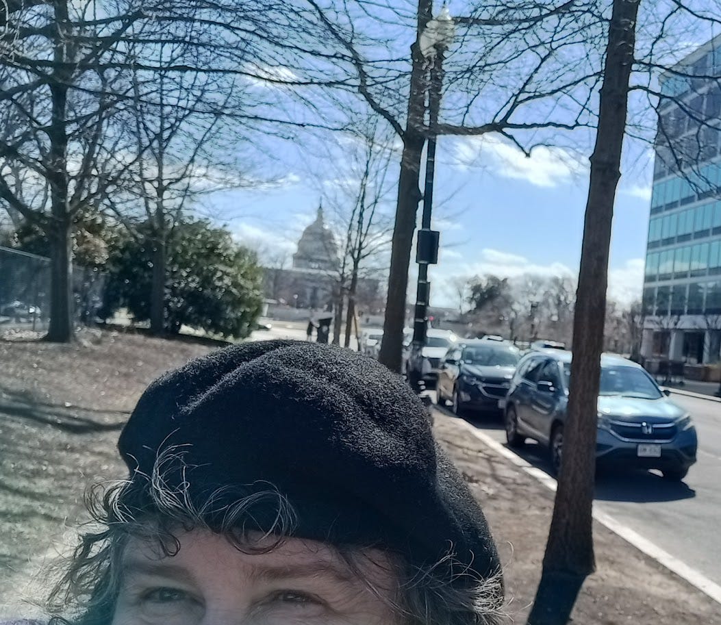 Annette selfie with US Capitol behind her Annette selfie with US Capitol behind her