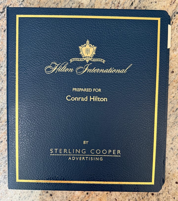 Navy leather binder with gold print binder contains actual documents