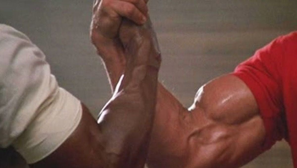 Eyes On Cinema on X: "Behind the scenes of the epic handshake from Predator  https://t.co/HVfva2TYcJ" / X