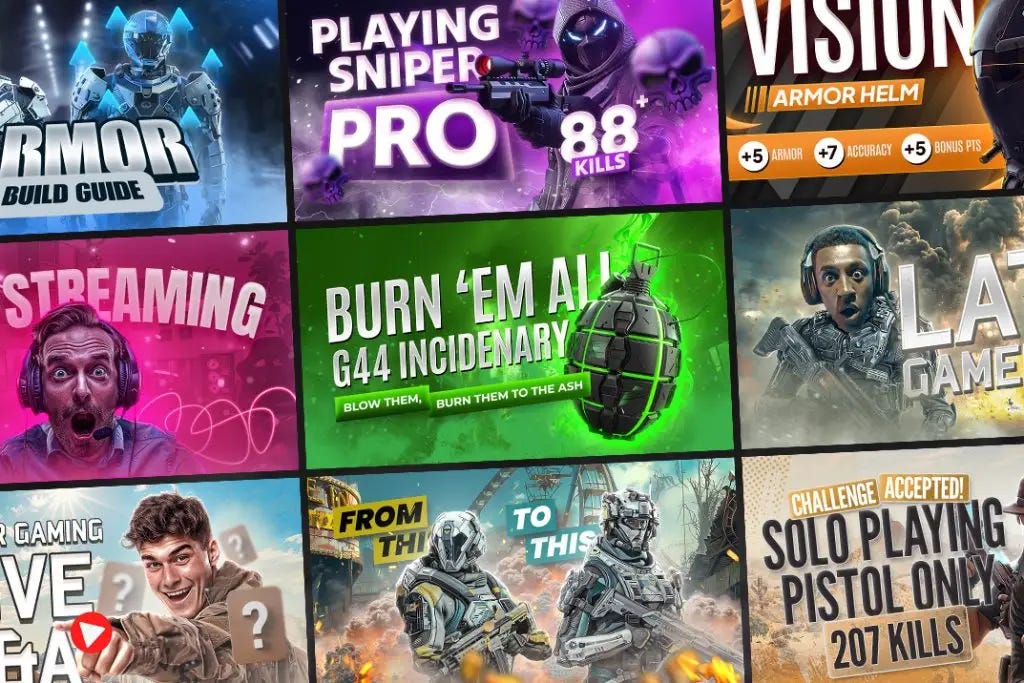 Gaming Youtube Thumbnail Templates Pack – Bornx Design