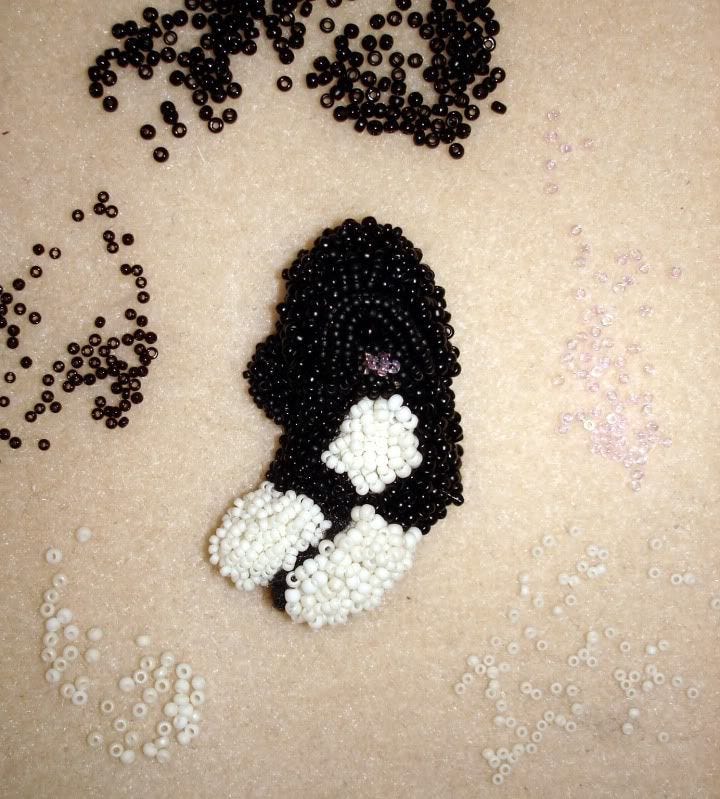 beaded White House trees oval canvas pop art painting barack obama first dog boston bead Portuguese water dog beaded White House trees oval canvas pop art painting barack obama first dog boston bead Portuguese water dog