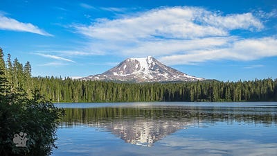 Mount Adams reflecting in Takhlakh Lake Mount Adams reflecting in Takhlakh Lake