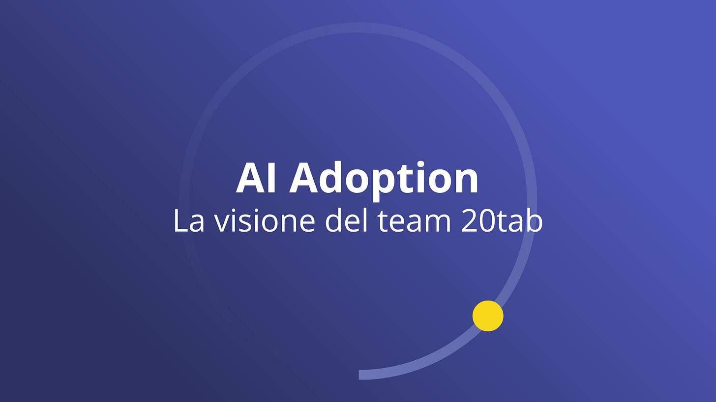 immagine di copertina con scritta AI Adoption - La visione del team 20tab