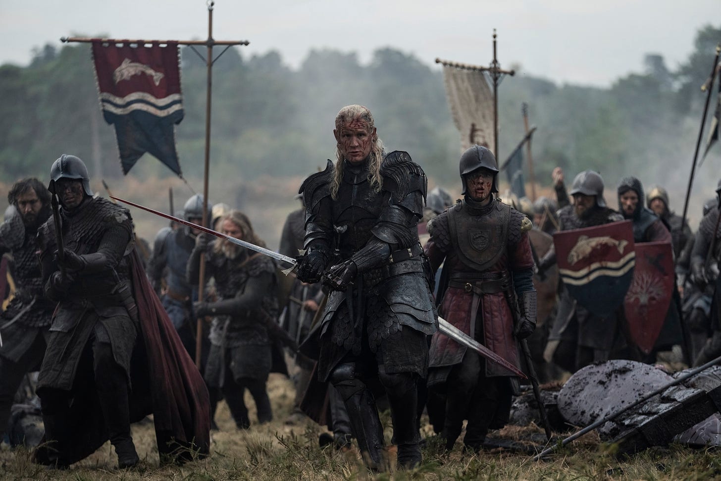 Matt Smith as Daemon Targaryen in House of the Dragon season 3 on HBO Matt Smith as Daemon Targaryen in House of the Dragon season 3 on HBO