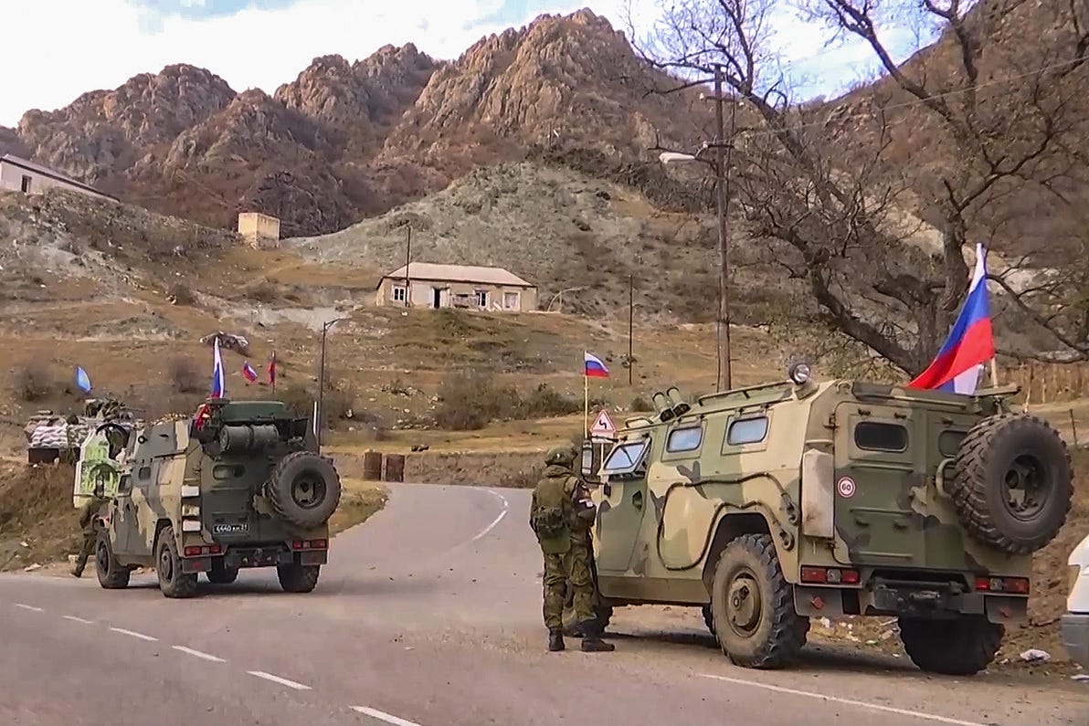 File:Russian peacekeepers checkpoint, Vəng (Vank, Dadivank) village,  Kəlbəcər (Kelbadzhar) district, Karabakh, Azerbaijan 2.jpg - Wikimedia  Commons