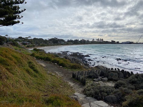 Six photographs looking north from Frenchman's Rock