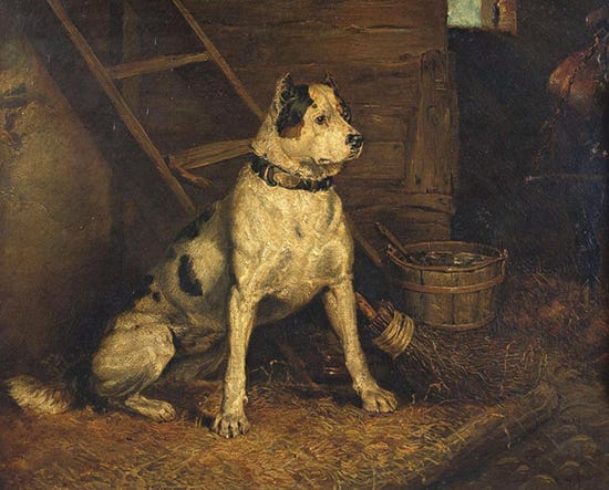 A Dog in a Stable, Edwin Henry Landseer A Dog in a Stable, Edwin Henry Landseer