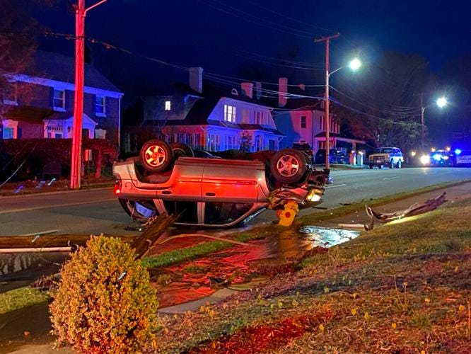 Woman flips car on Church Street