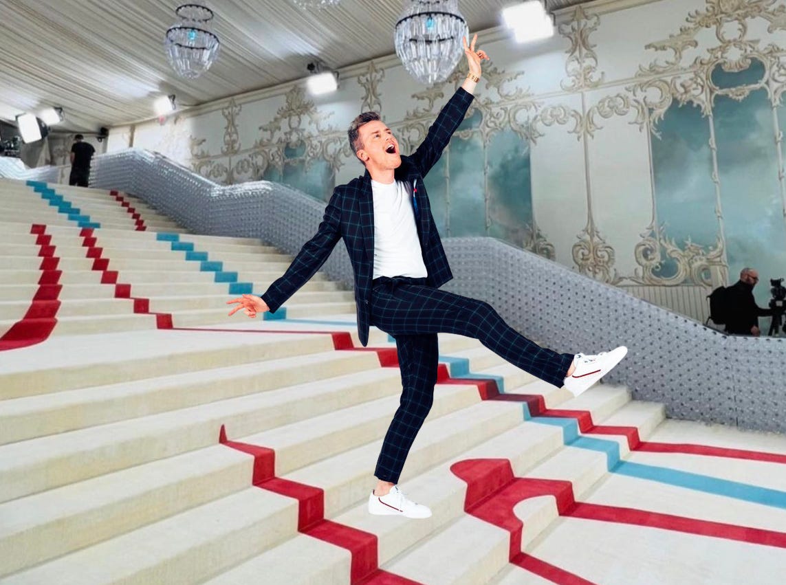 Composite of me on the Met Gala red carpet