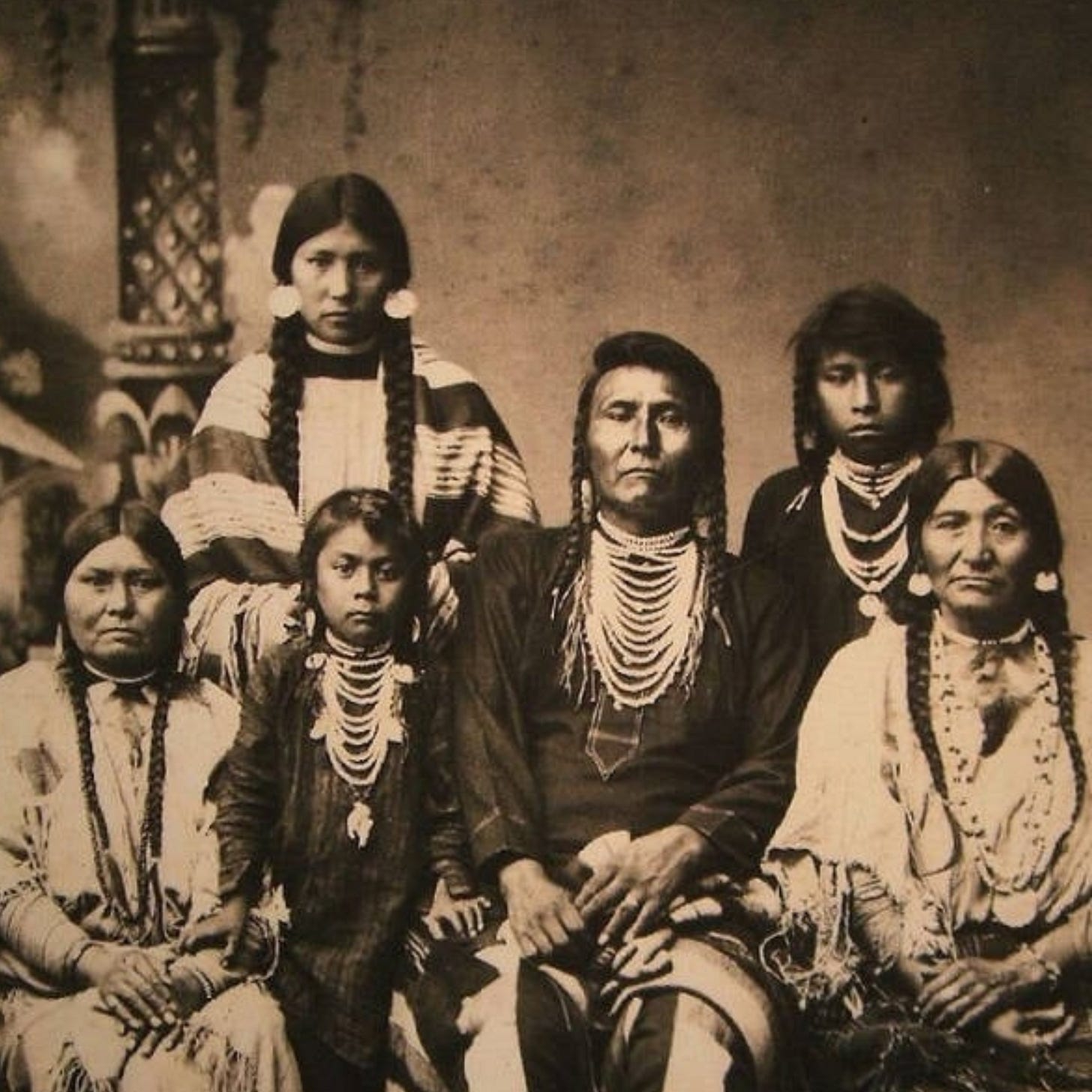 Photo of Chief Joseph and his family.
