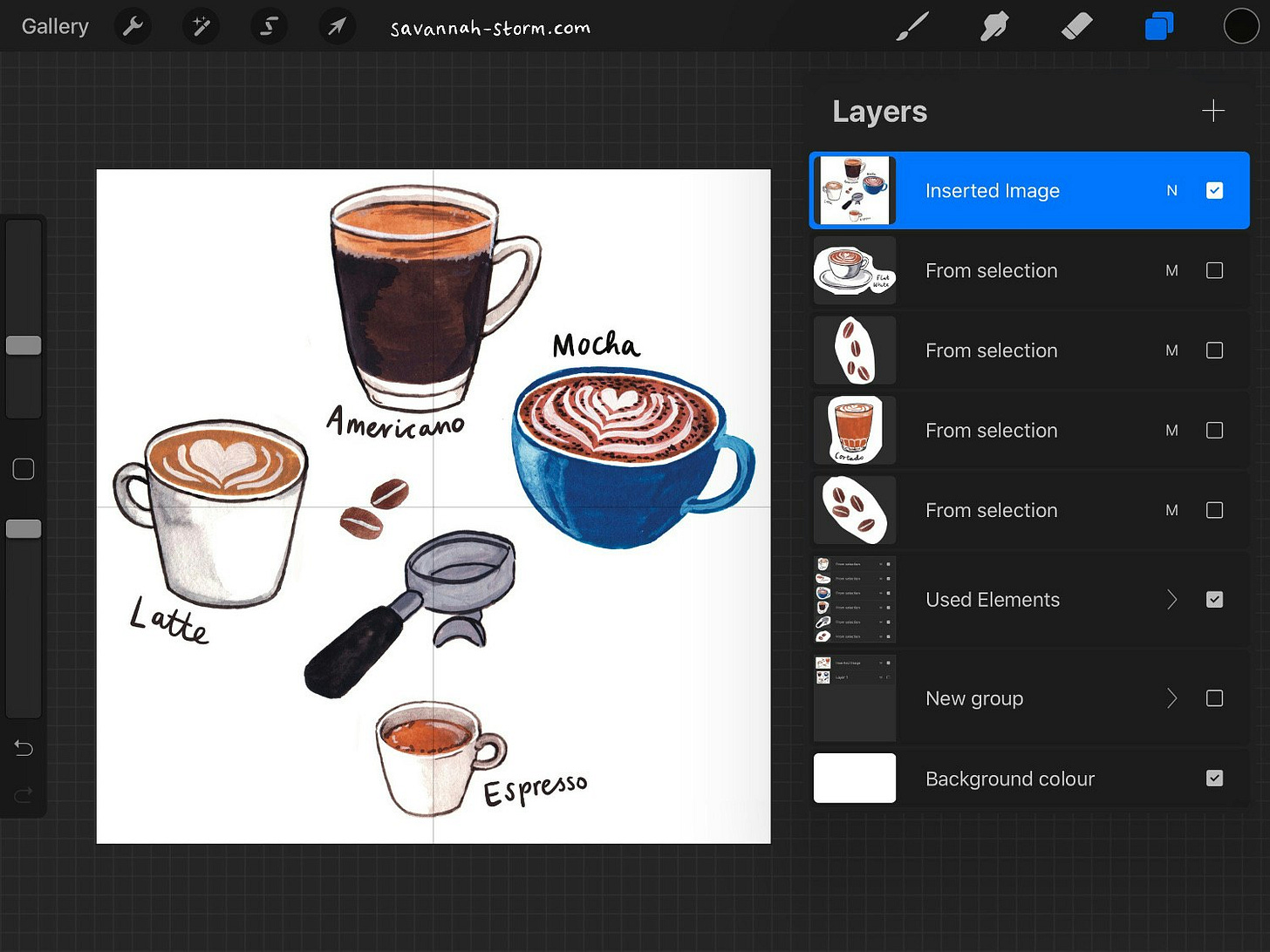 Screenshot of Procreate on the iPad, showing the process of creating an illustrated repeat pattern. Screenshot of Procreate on the iPad, showing the process of creating an illustrated repeat pattern.
