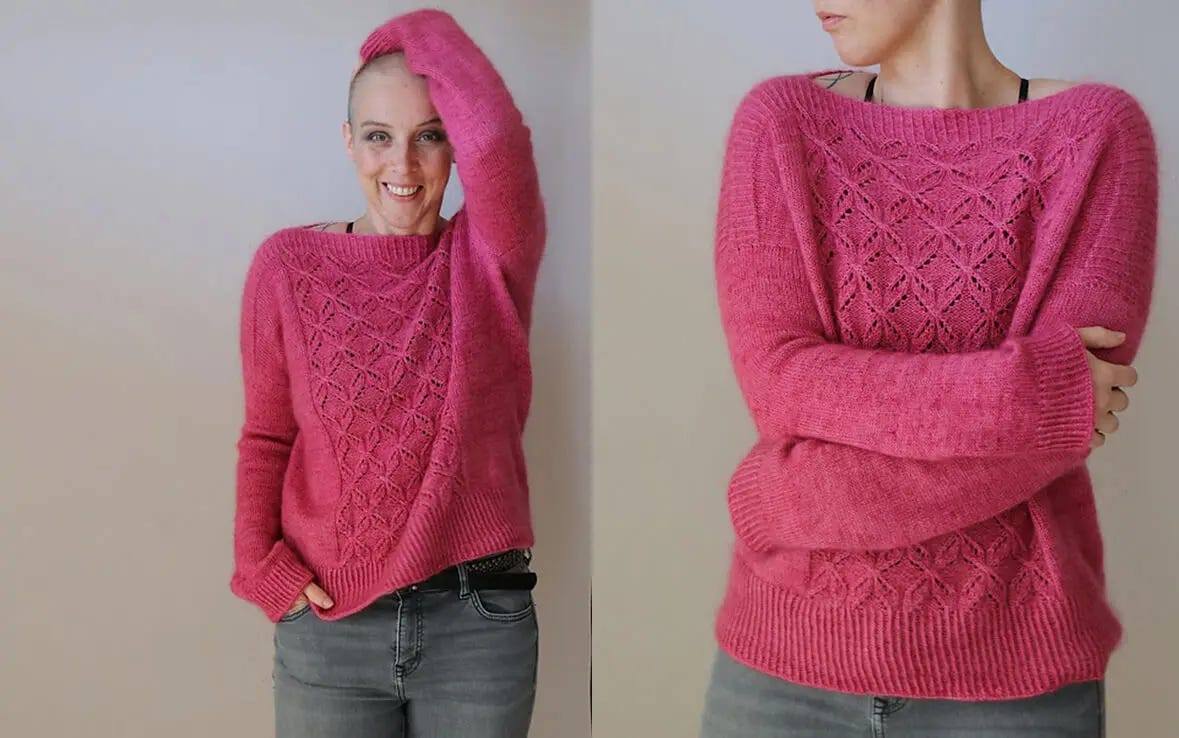 woman wearing pink knitted sweater
