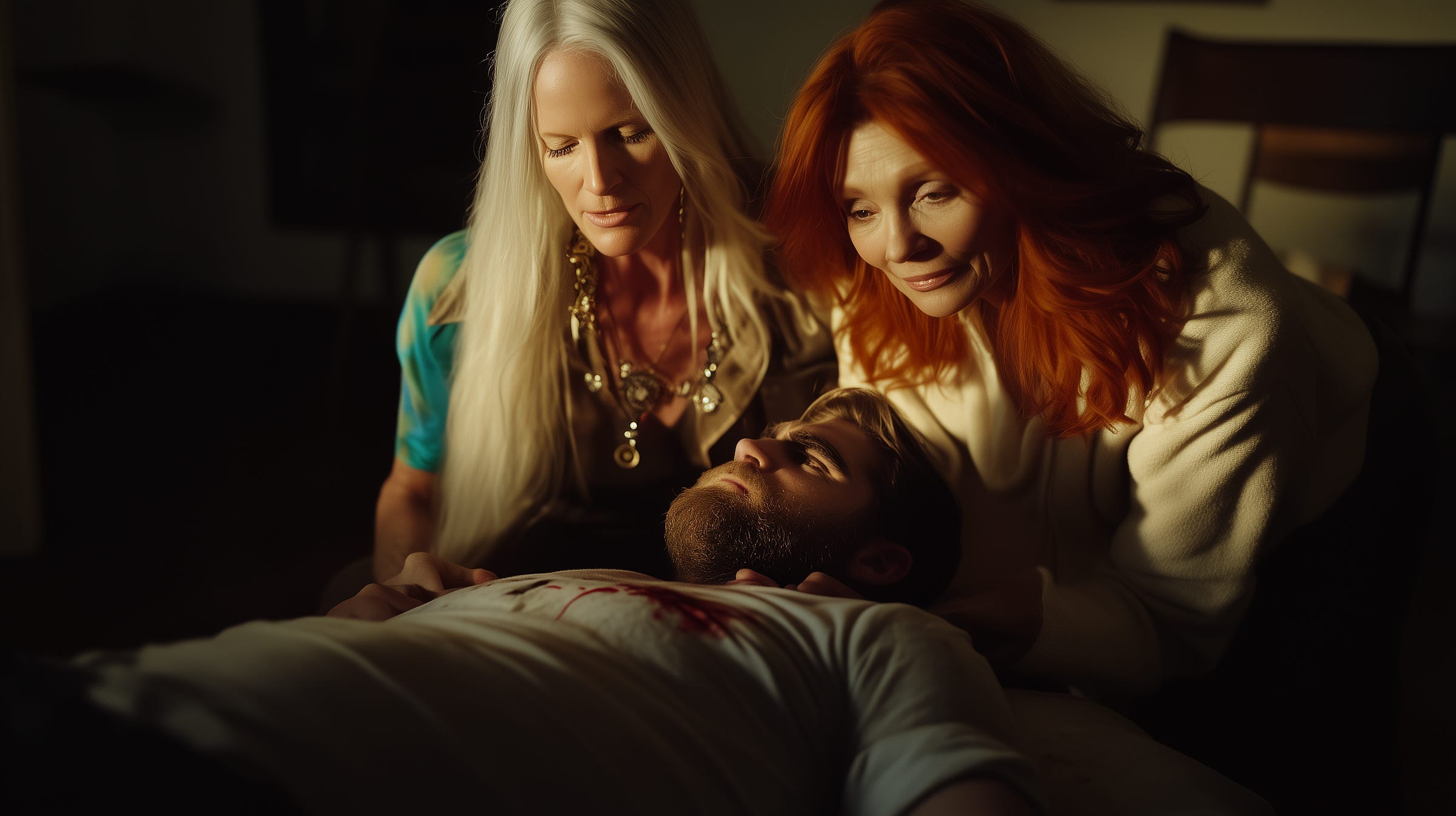 Vera and Sara tend to William