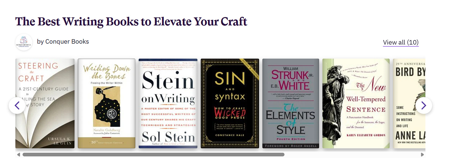 Covers lined up of craft books