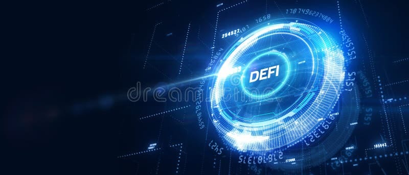 DeFi -Decentralized Finance on Dark Blue Abstract Polygonal Background. Concept of Blockchain, Decentralized Financial System Stock Illustration - Illustration of future, abstract: 203641043