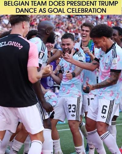 Romelu Lukaku and Belgium danced like U.S. President Donald Trump after the  fourth goal in the 4-1 win over the USMNT. Trump called FIFA President  Gianni Infantino and asked him to review