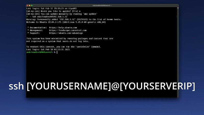 SSH into server