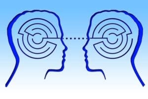 illustration of two heads