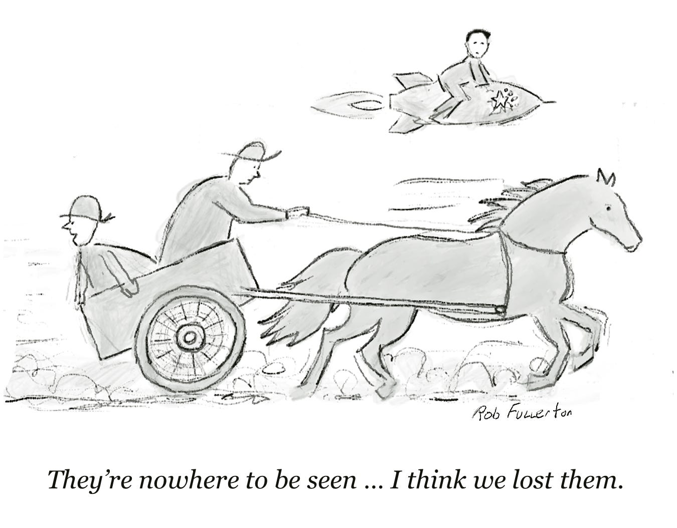 Chinese AI is catching up to the US frontier models - A cartoon by Rob Fullerton Chinese AI is catching up to the US frontier models - A cartoon by Rob Fullerton