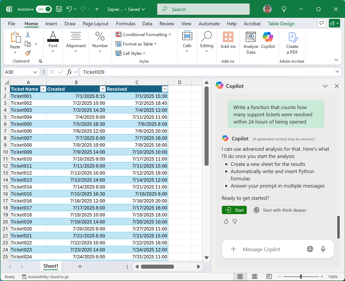 How to use Copilot in Excel | Zapier