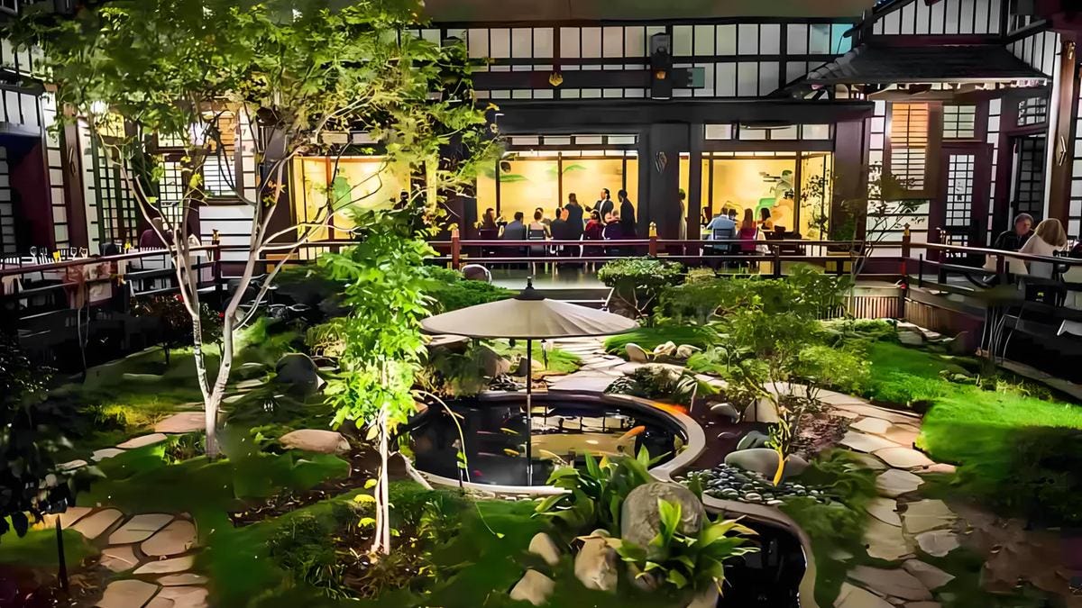 A hidden garden courtyard in Hollywood