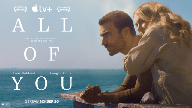 Brett Goldstein and Imogen Poots star in the Apple Original Film, “All of You,” premiering globally on September 26 on Apple TV+.