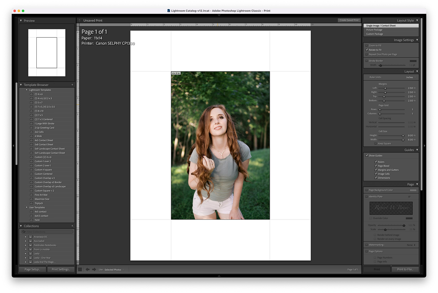 Adobe Lightroom Print Module