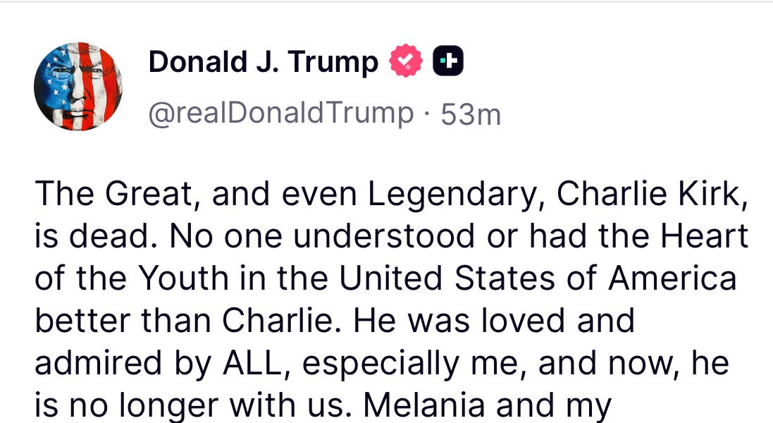 Charlie Kirk Assassinated at the Age of 31, with The NYT Reporting No Arrest Has Been Made