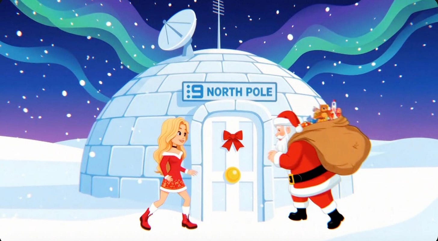 May be an image of poster, snowman and text that says ":9 NORTH POLE"