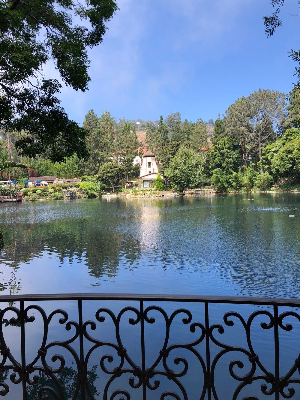 Meditating in Palisade’s Lake Shrine Meditating in Palisade’s Lake Shrine