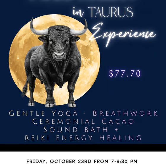 New Moon in Taurus Experience on Oct 23 at 7 Pm at Fabrik Chicago sales poster New Moon in Taurus Experience on Oct 23 at 7 Pm at Fabrik Chicago sales poster