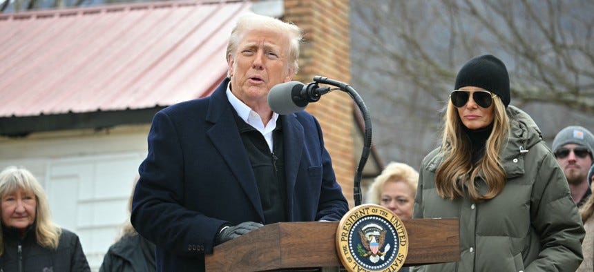 Trump suggests eliminating FEMA while touring disaster site - Government  Executive
