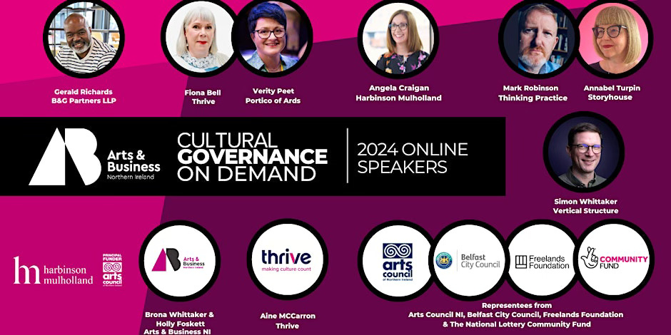 Image promoting Arts and Business NI Cultural Governance On Demand offer. Various heads in circles including mine. Image promoting Arts and Business NI Cultural Governance On Demand offer. Various heads in circles including mine.