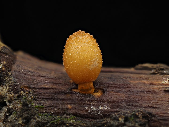 Small orange Coprinoid that looks like a gac fruit