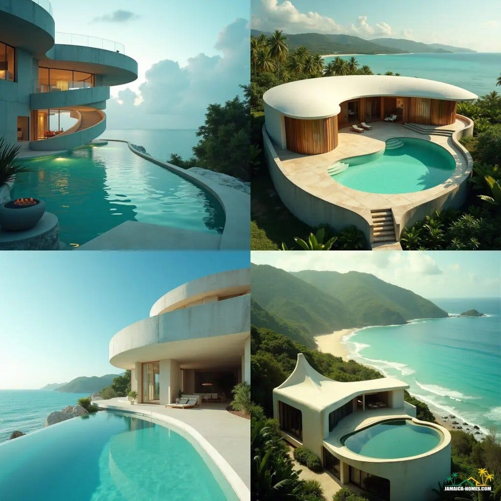 Modern home in jamaica with swimming pool near beach with a swimming pool