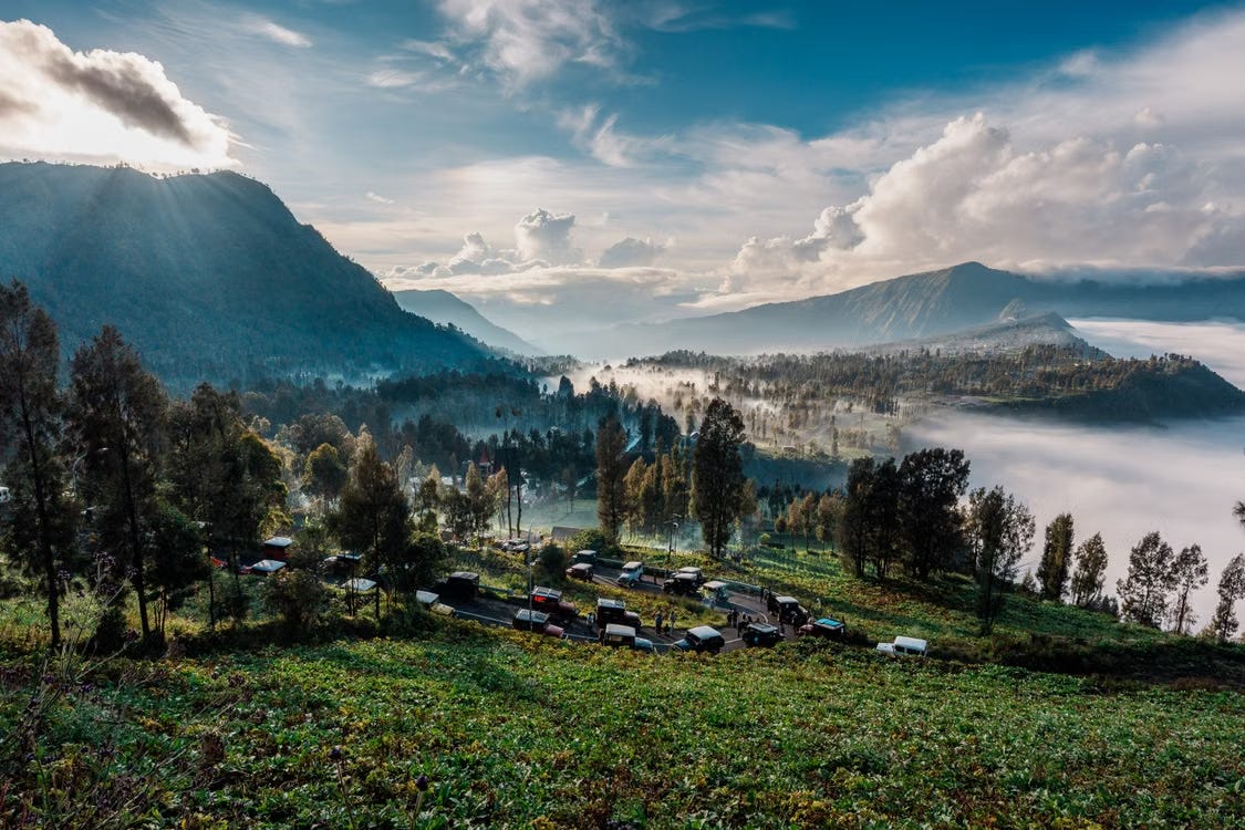 Located in East Java, Indonesia, Mount Bromo offers a taste of cold-weather travel in tropical Indonesia. In Bromo, temperatures can drop to around 5°C or lower before sunrise. Visitors often bundle up in jackets and gloves while waiting for the sun to rise over the volcanic landscape. Bromo can also experience embun upas, a natural frost that forms on grass and vegetation during particularly cold, dry conditions. Located in East Java, Indonesia, Mount Bromo offers a taste of cold-weather travel in tropical Indonesia. In Bromo, temperatures can drop to around 5°C or lower before sunrise. Visitors often bundle up in jackets and gloves while waiting for the sun to rise over the volcanic landscape. Bromo can also experience embun upas, a natural frost that forms on grass and vegetation during particularly cold, dry conditions.