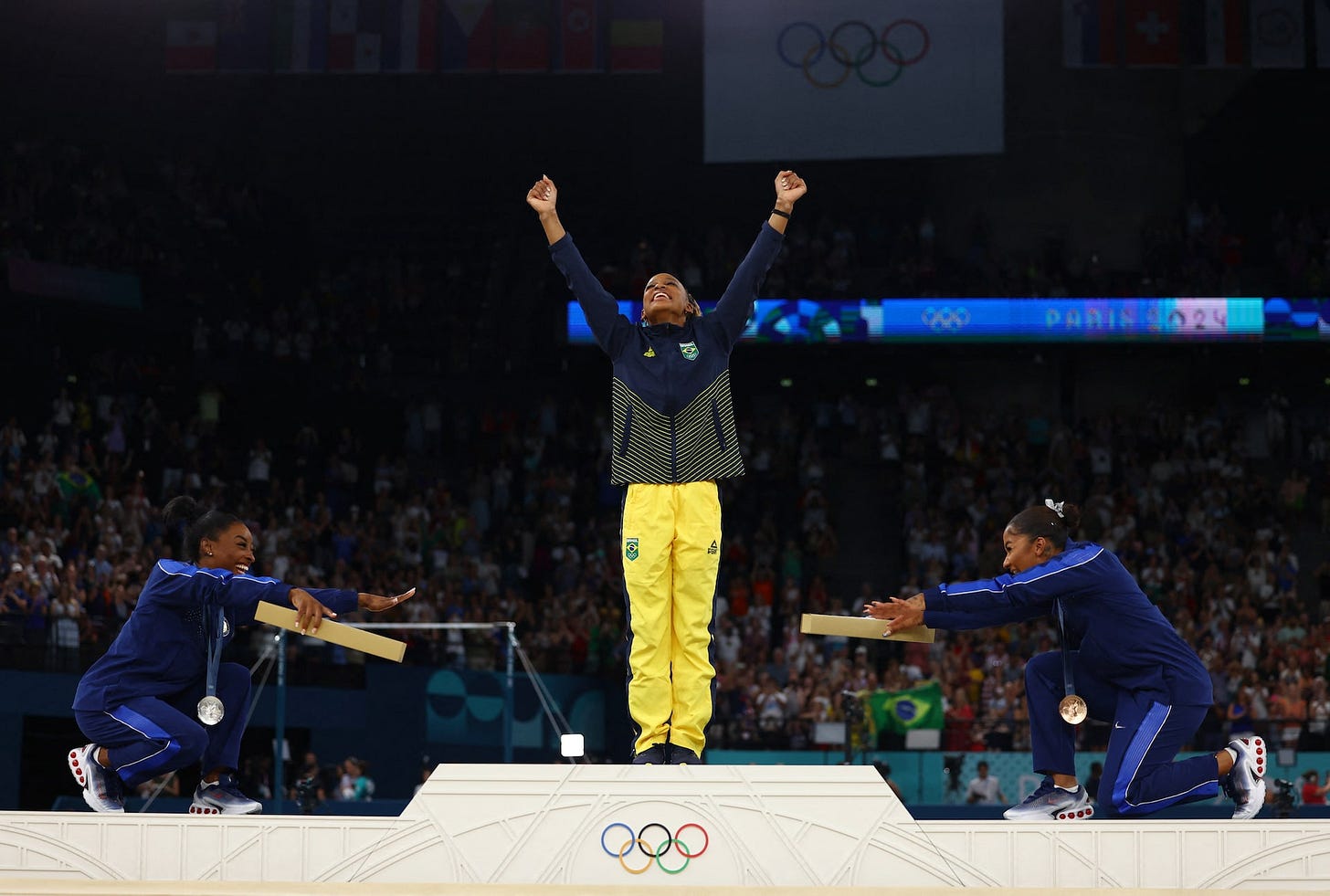 Artistic Gymnastics - Women's Floor Exercise Victory Ceremony Artistic Gymnastics - Women's Floor Exercise Victory Ceremony