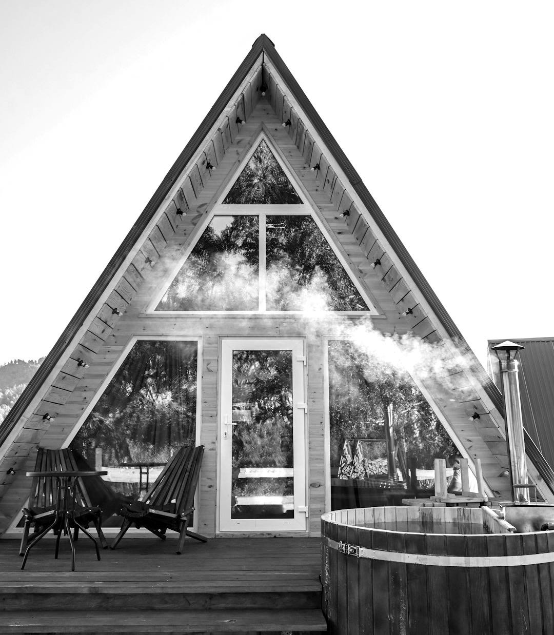 a house with a glass roof