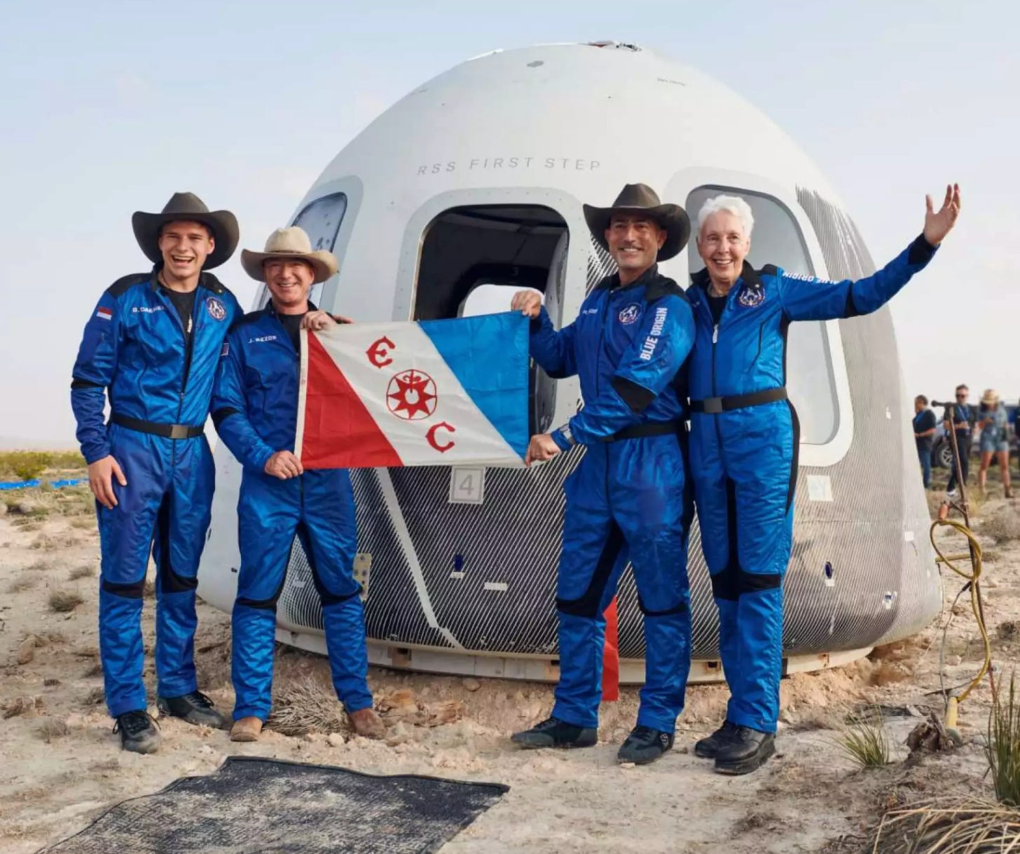 Jeff Bezos with The Explorers Club Flag Jeff Bezos with The Explorers Club Flag