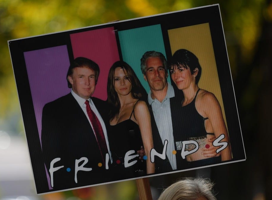 Donald trump and associates on "friends" poster