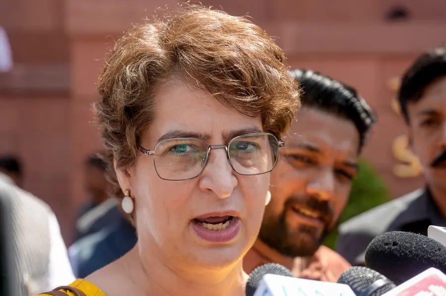 Priyanka Gandhi calls Women's Reservation Bill setback 'Black Day', demands reintroduction | Mathrubhumi English Priyanka Gandhi calls Women's Reservation Bill setback 'Black Day', demands reintroduction | Mathrubhumi English