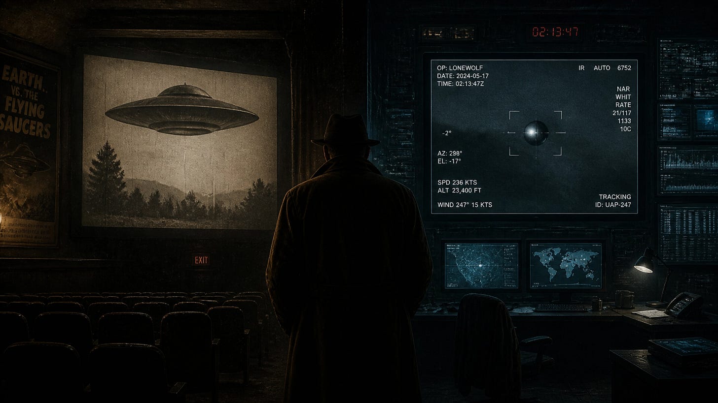 A dual-screen perspective of Hollywood fiction vs. government reality