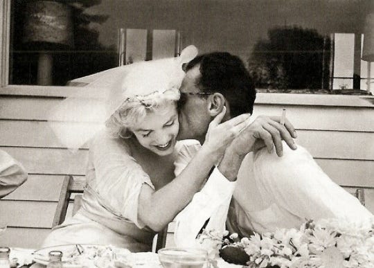 Marilyn and Arthur Miller on their wedding day - Classic Hollywood Central